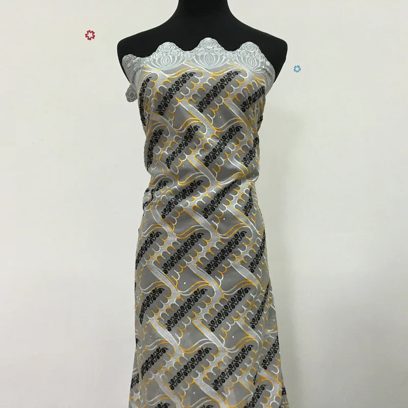 2019 High Quality Lace Fabric 063 Ash Swiss Voile Switzerland Embroidery 100% Cotton French African Fabrics | Дом и сад
