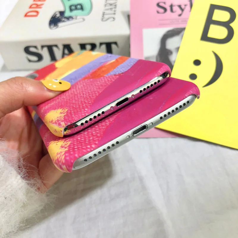 Чехол для iPhone 6 S 7 8 X случаях акварельной живописи Жесткий PC матовый Capinha Coque 6S Plus |