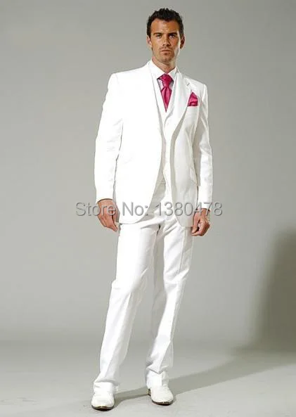Костюм на заказ новый стиль белый смокинг жениха Лучший мужской костюм мужские
