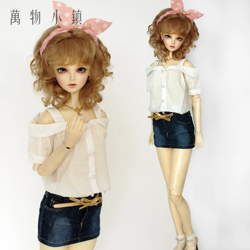 Новая Одежда для кукол BJD белая рубашка с коротким рукавом открытыми плечами 1/3 1/4