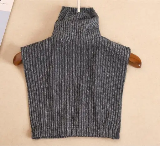 Шарф женский вязаный в полоску с деревянными ушками однотонный теплый