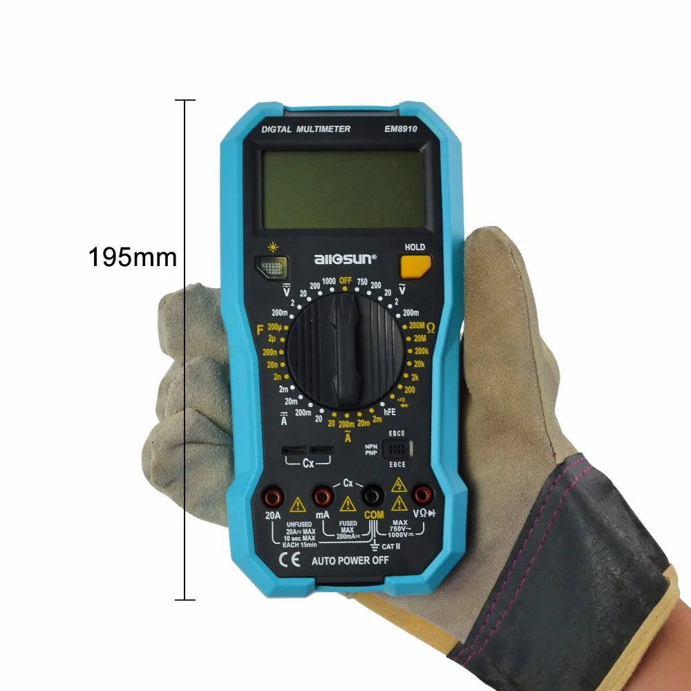 all-sun EM8910  Digital Multimeter Backlight AC/DC  Ammeter Voltmeter Ohm Electrical Tester