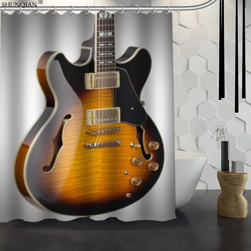 Новая гитара на заказ занавеска для душа водонепроницаемая ткань полиэфирная