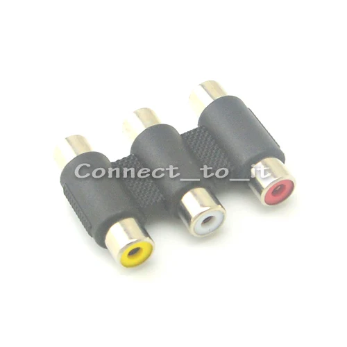 (5 шт./партия) RCA адаптер 3 AV Аудио Видео переходник Мама мама разъем|connector