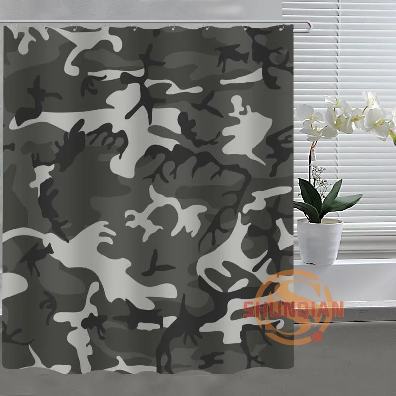 Камуфляжная занавеска для душа на заказ ткань ванной комнаты Декор H03t26y41|custom shower
