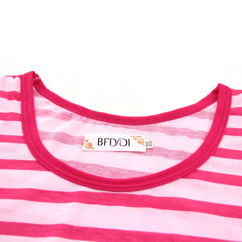 BFDADI/2018 Новая Мода Ночная рубашка 6 стилей мультфильм лошадь Для женщин в полоску