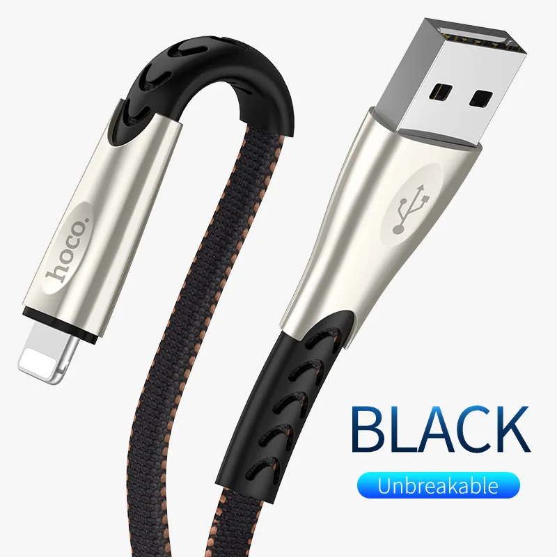 Черный HOCO USB кабель для iPhone Apple X XS MAX XR 8 7 6 5 6s plus Кабель Быстрая зарядка кабель провод зарядки мобильного телефона Usb кабель для передачи данных - Цвет: Черный