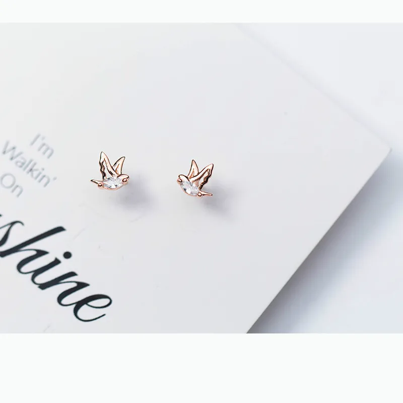 Высокое качество 100% Стерлинговое Серебро 925 пробы цветные серьги-гвоздики для