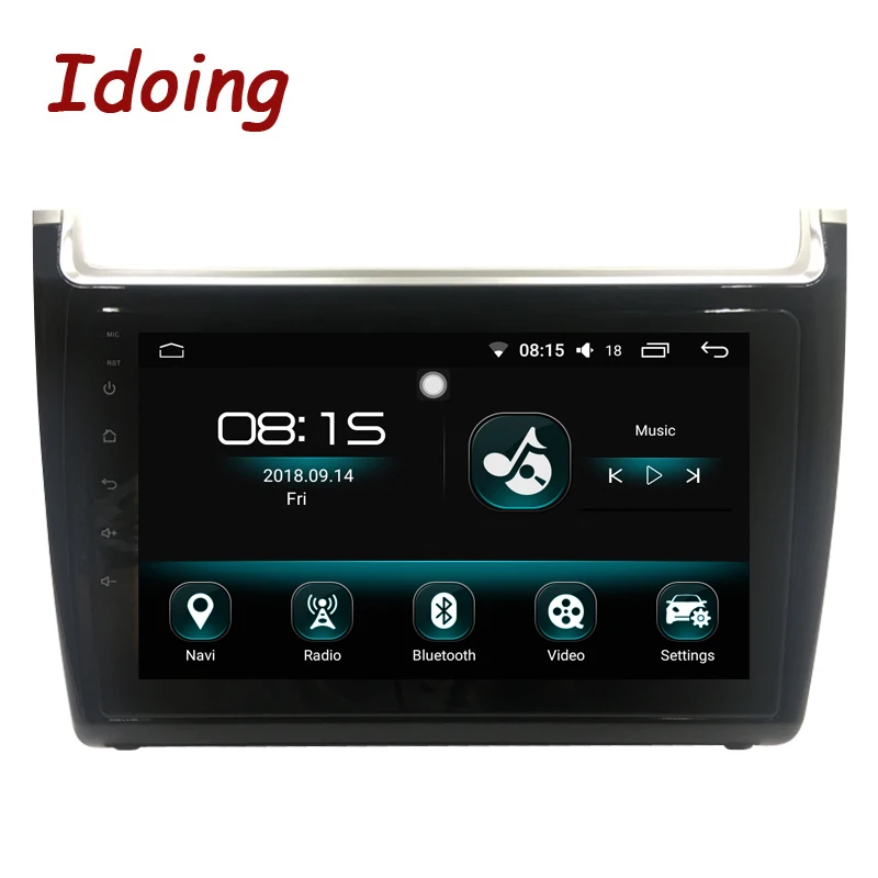 Автомобильный мультимедийный плеер Idoing 1Din 9 дюймов 2.5D IPS Android 8 0 GPS для VOLKSWAGEN Polo 2012