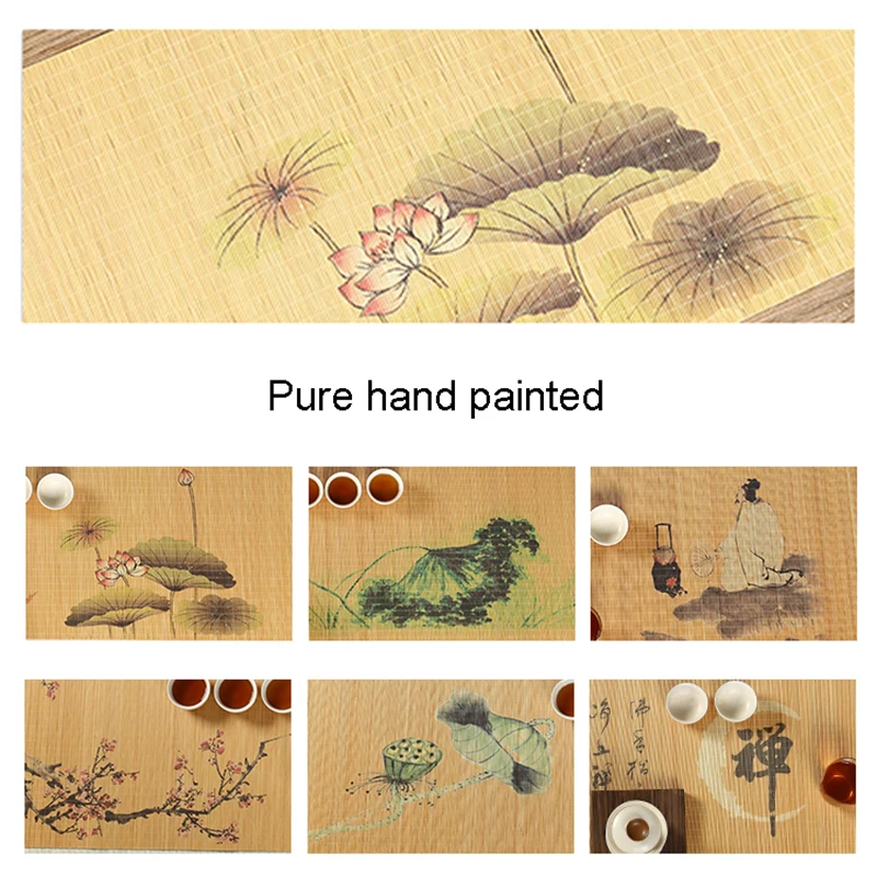 Японский креативный Zen ручной рисунок винтажный Бамбуковый стол бегуны чайные