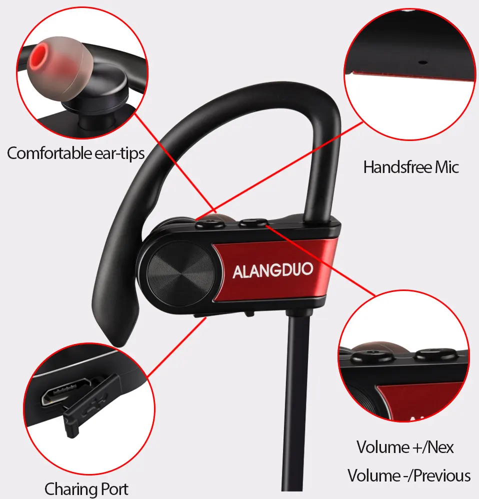 ALANGDUO G7 беспроводные наушники Bluetooth наушники IPX7 водонепроницаемые для спортивного телефона с микрофоном audifonos bluetooth