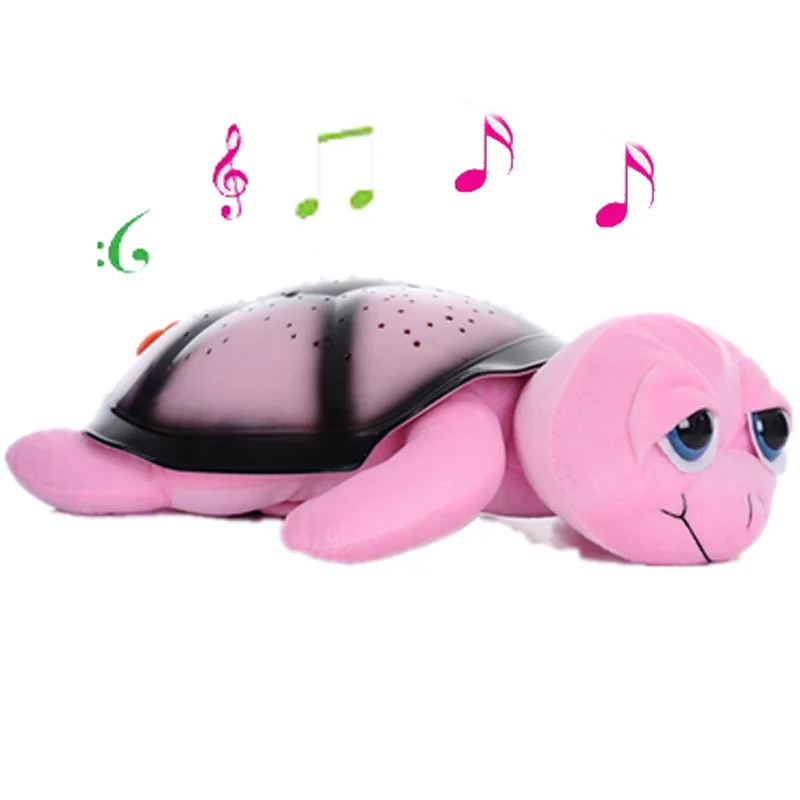 Drop shipping 4 Colors LED big eye Turtle night light+USB Music star projector lamp Star Projector Lamp without original box |