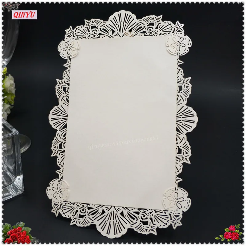 100 шт. полые кружевные лазерные вырезанные фотографические Пригласительные