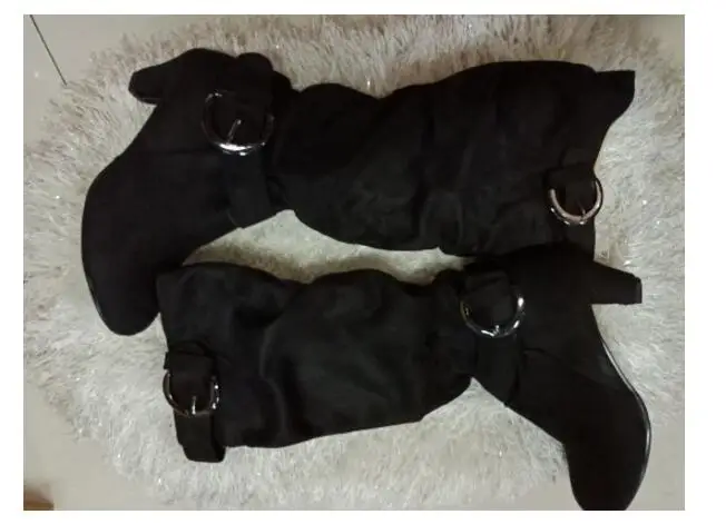 Женские сапоги до колена JOKSD модные осенне-зимние из искусственной замши на