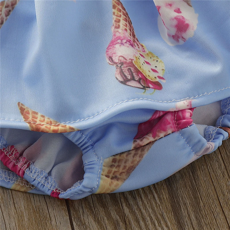 Летний купальный костюм для девочек с принтом мороженого Детский комплект