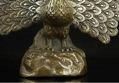 YM 307 China Collectible Old Bronze Handwork Carving Peacock Statue In Good Condition | Дом и сад