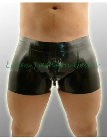 

Новые Сексуальные мужские латексные боксеры, шорты, резиновое нижнее белье Cekc, Эротическая комбинация, латексные штаны на молнии с промежно...