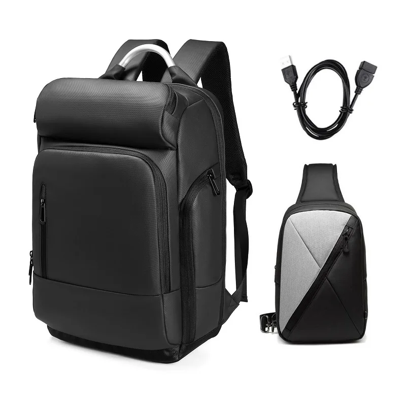 Set 5 Hoge kwaliteit zwarte rugzak USB ударопрочный ноутбук rugzakken reizen mochilas grande рюкзак мессенджер mochilas antirrobo hombre - Цвет: Set 5