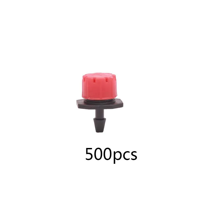 500pcs 25 шт. красный пластик регулируемый излучатель капельница микро капельного орошения спринклеры полива система автоматического распыления воды сопла - Цвет: 500pcs