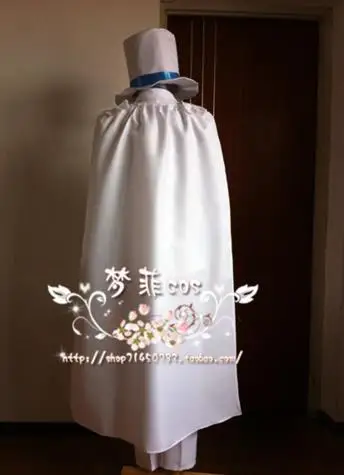 Закрытый костюм детектива Конана Кайто Кид джентльмена вора белого цвета для