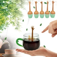 funny hand gestures tea infuser black tea strainer fda grade silicone loose leaf tea brewing tools tea accessories