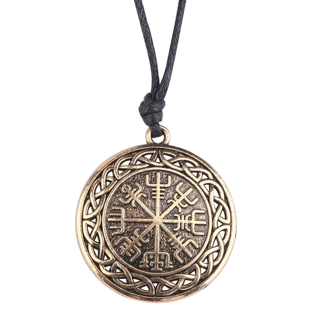 antique bronze My shape, модный символ скандинавских Рун, скандинавские руны, Vegvisir, ожерелье с подвеской, компас с цепочкой для женщин и мужчин, ювелирные изделия викингов - Окраска металла: antique bronze
