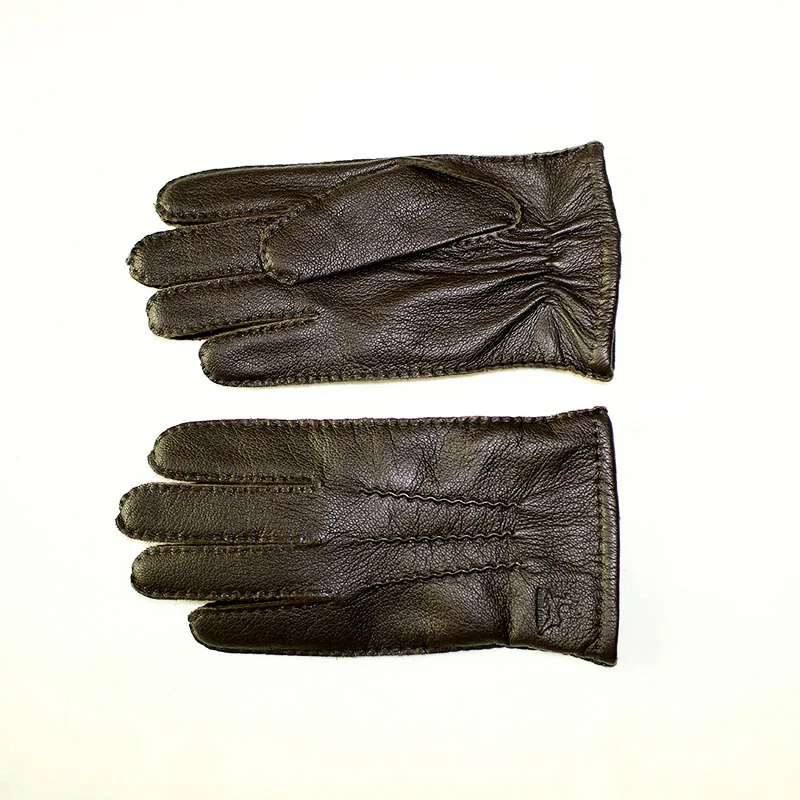Guantes, зимние перчатки, кожаные перчатки для мужчин, ручная работа, оленья кожа, подкладка, в полоску, стильные, мягкие, нежные, цена, прямые поставки