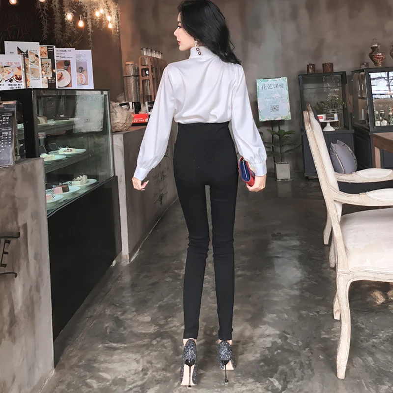 RUGOD/элегантная Офисная Женская рубашка красного и белого цвета Сексуальная