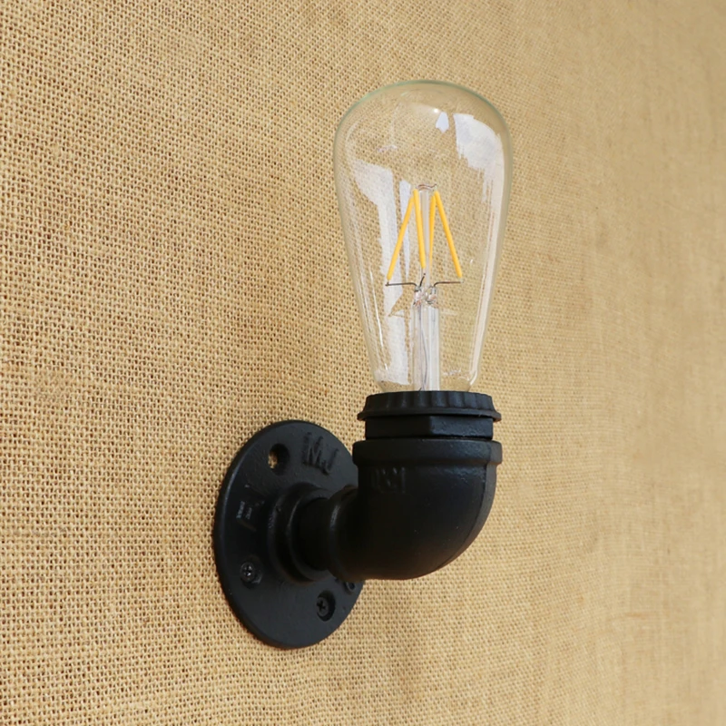 Винтажный настенный светильник в стиле лофт с водопроводной трубой промышленный