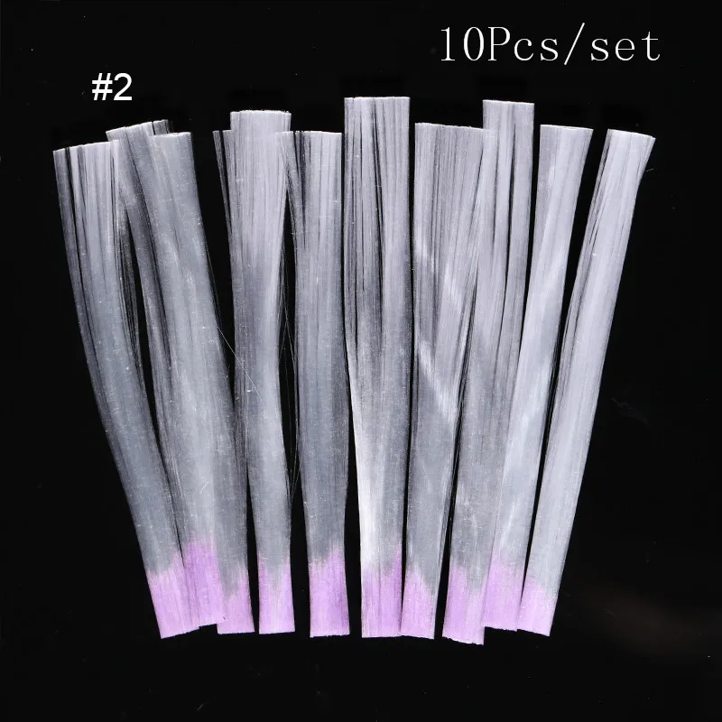 Fiberglass2 10 шт./упак. из стекловолокна для наращивания ногтей fibernails Акриловые Советы Форма ногтей маникюрный салон инструмент кривизны зажимы шелковые шарфы - Цвет: Fiberglass2