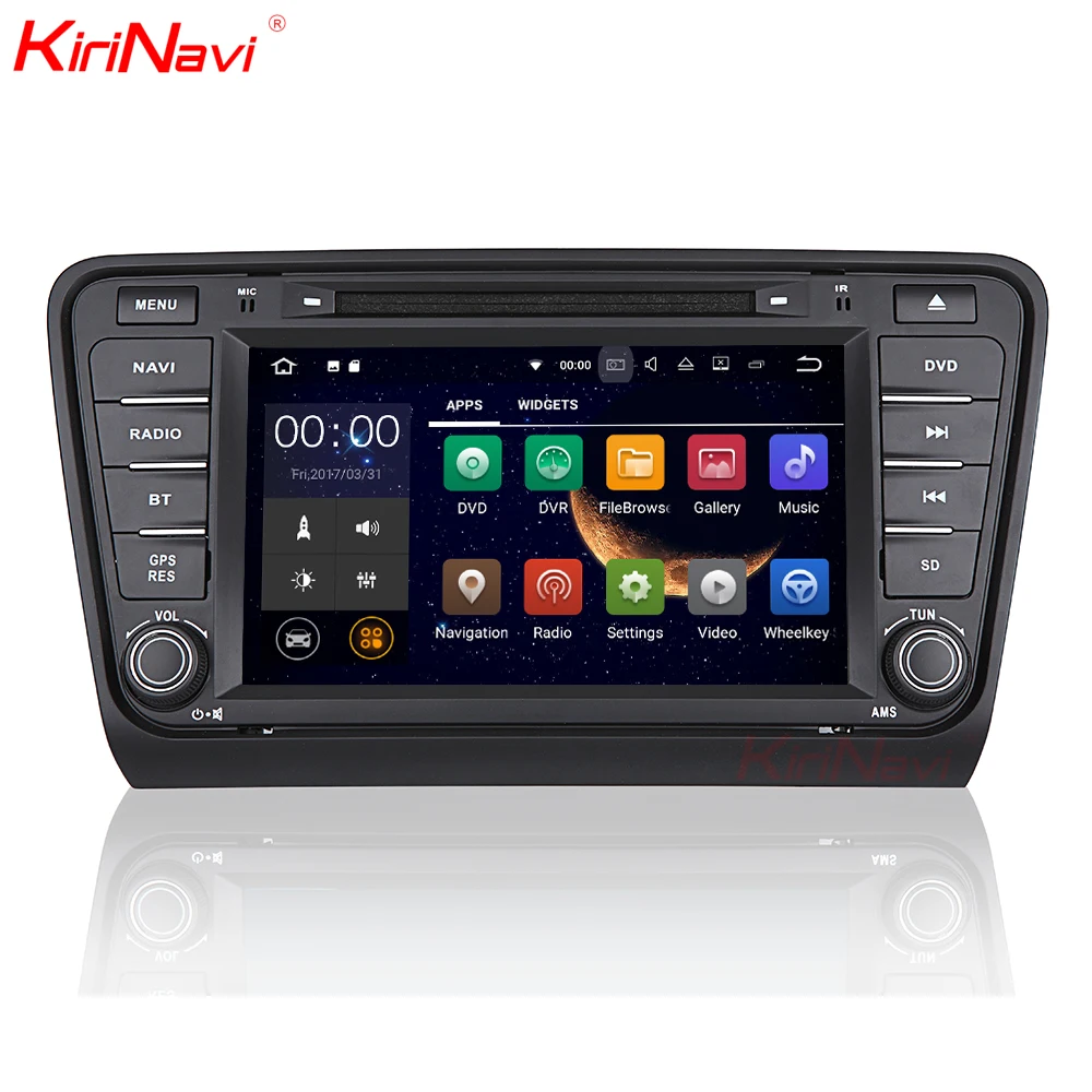KiriNavi четырехъядерный Android 7,1 автомобильный Радио gps dvd-плеер стерео для Skoda Octavia A7 Автомобильная Мультимедийная система+ с gps WiFi