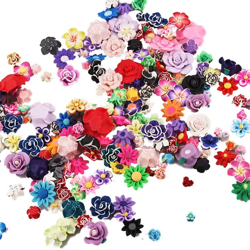 30 шт. микс 10 35 мм цветная Полимерная глина Fimo Цветочные бусины для