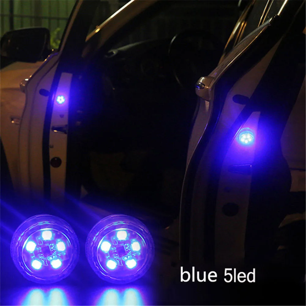 2 Pcs 5LED Light Auto LED Door Anti-collision Warning Kit Wireless Anti Rear Collision Lamp Flash Car Accessories 2019 New | Автомобили и