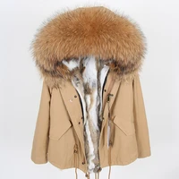 maomaokong rabbit fur parkas winter jacket women parka real fur coat