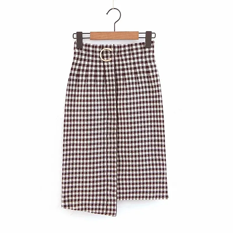 Hot sale Z0912T8 temperament of Europe and the United States fall 2018 new grid knitted skirts # 6021 | Женская одежда