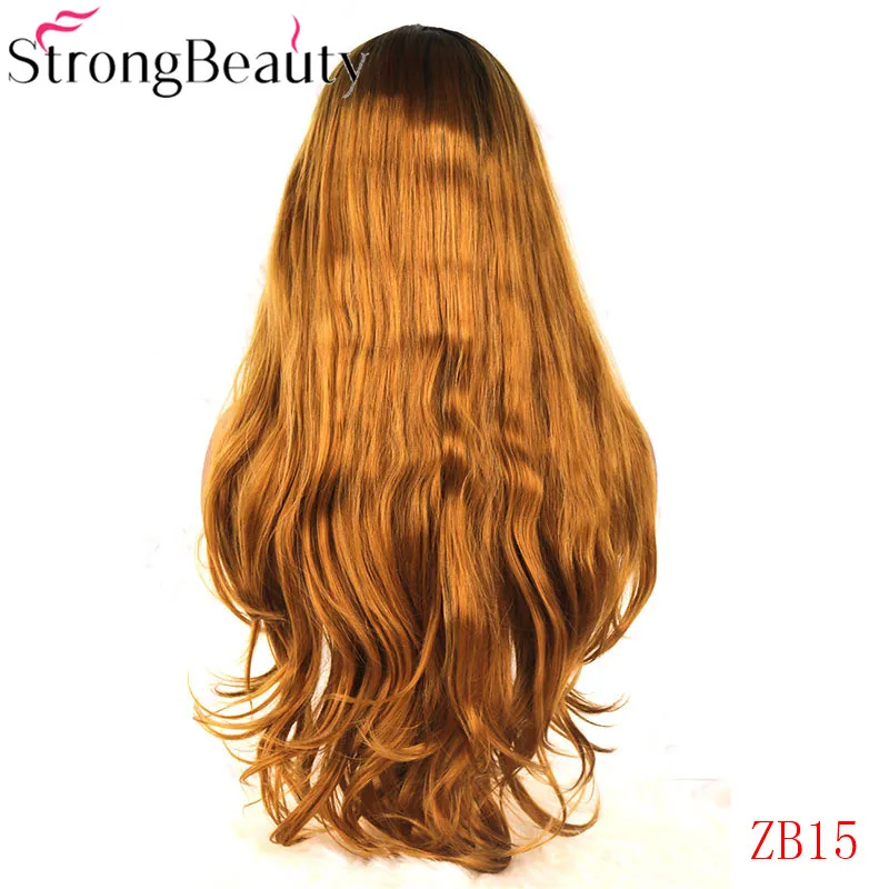ZB15 StrongBeauty синтетический парик фронта шнурка длинные волнистые натуральные парики женские парики - Цвет: ZB15