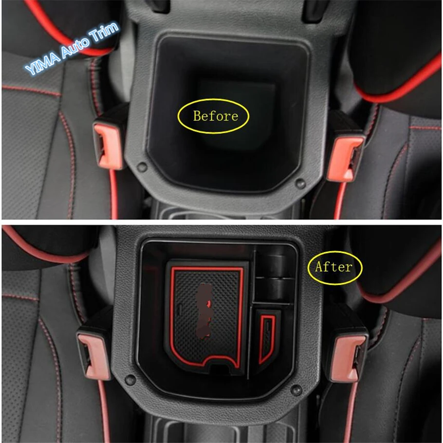 Lapetus Armrest Box Secondary Storage Pallet Container Phone Case Holders Cover Kit For Volkswagen T-Roc 2018 - 2021 Black | Автомобили и