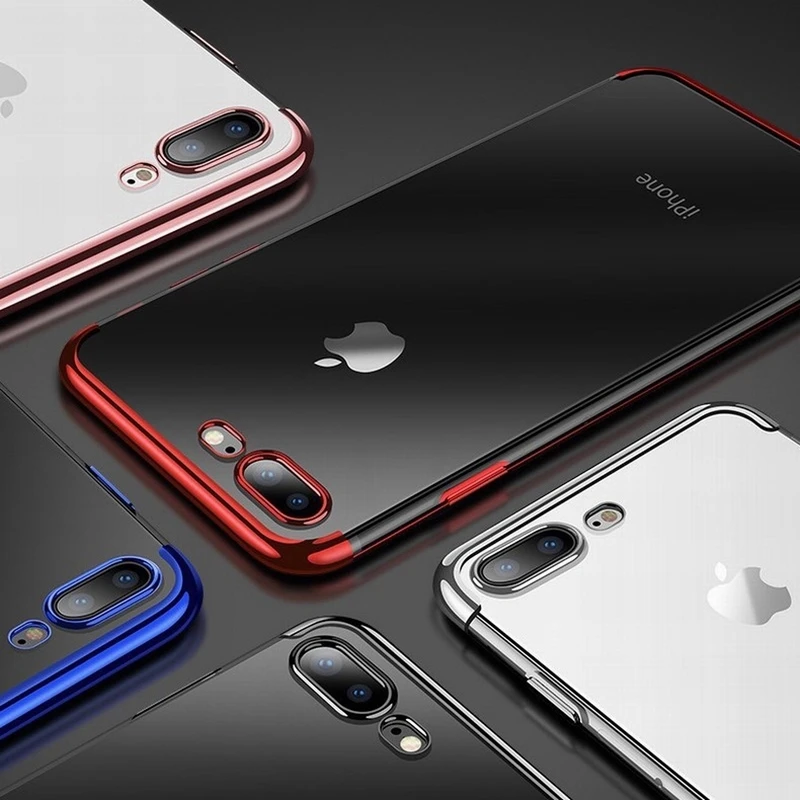Роскошный чехол для iPhone Xr X XS Max с гальваническим покрытием тонкий мягкий