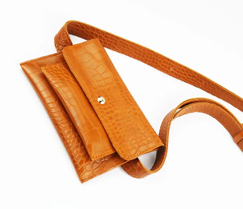 New Fashion Crocodile Shoulder Waist Bag Women Waist Fanny Packs Belt Bag Luxury Brand Leather Chest Handbag Alligator Envelope