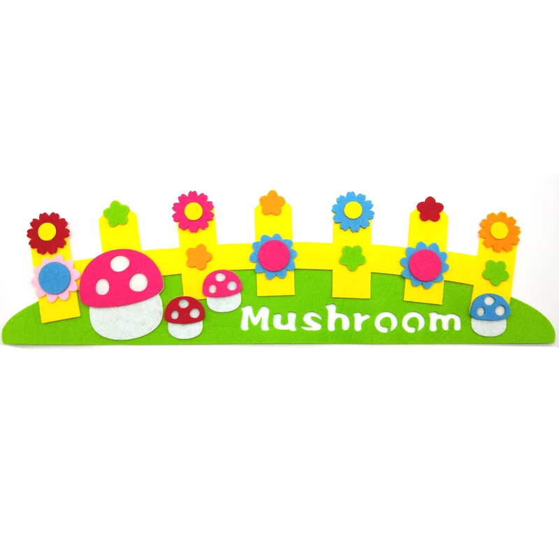 Design 1 as photo WISHMETYOU 49,5 см Грибное войлочное ограждение милый кролик Цветок для декора детей дома детский сад ремесла поставки нетканый материал - Цвет: Design 1 as photo