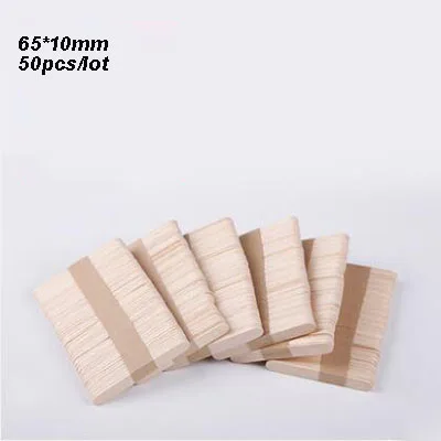 65X10mm 50pcs Разные размеры из натурального дерева и красочные деревянные палочки для мороженого для детей DIY ручной работы художественные закладки домашний Декор 50 шт./лот - Цвет: 65X10mm 50pcs