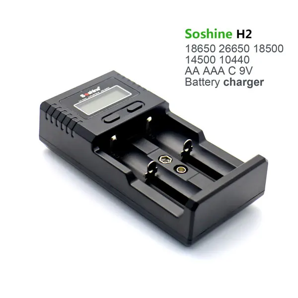 Интеллектуальное зарядное устройство Soshine H2 для литий-ионного/LiFePO4 26650 18650 9V NiMH C AA