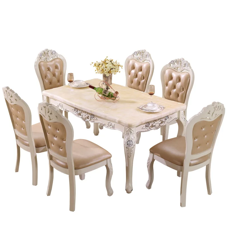 Обеденный стол из натурального мрамора 1 5 м набор столов с 6 стульями|dining table|marble