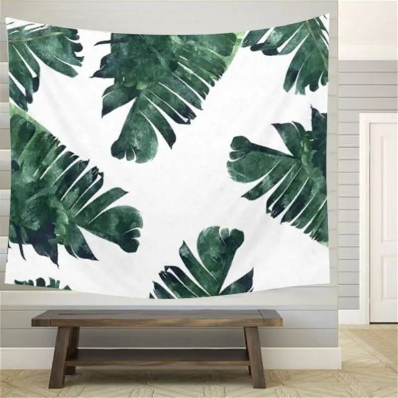 Зеленые растения большой банан оставьте салфетка Гобеленовая