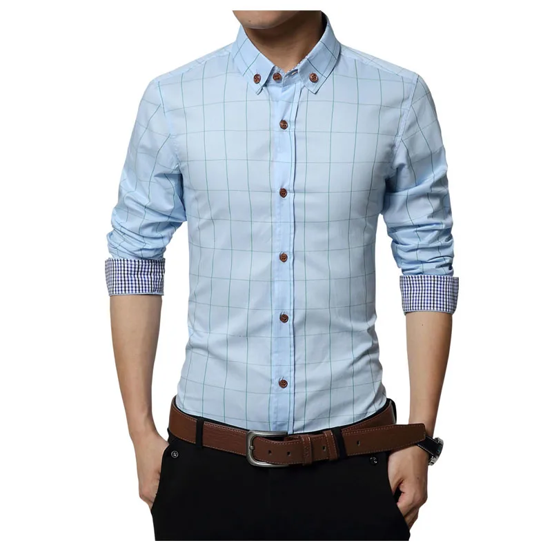 Рубашка мужская хлопковая в клетку короткий рукав Повседневная модная блуза
