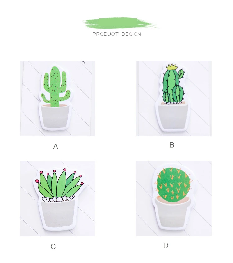 Mix color 4 шт./партия Новинка кактус memo pad милые наклейки "растения" бумага бумаги для заметок на клейкой основе Канцтовары Post-It школьные канцелярские принадлежности маркеры - Цвет: Mix color