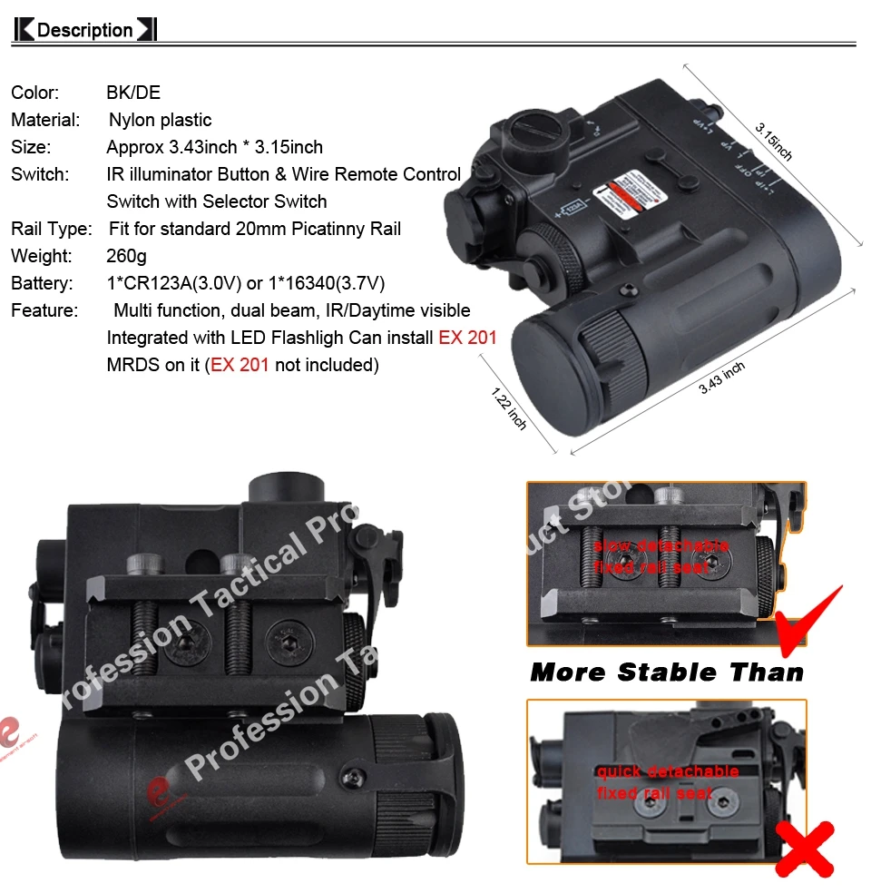 Element Airsoft DBAL тактический флэш-светильник Armas светильник DBAL-EMKII IR красный лазер Led Softair DBAL-D2 оружейный пистолет светильник EX328
