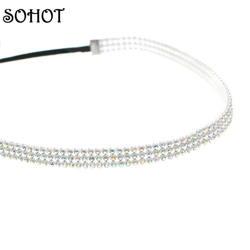 SOHOT высокое качество новая мода длинное черное бархатное колье с кристаллами