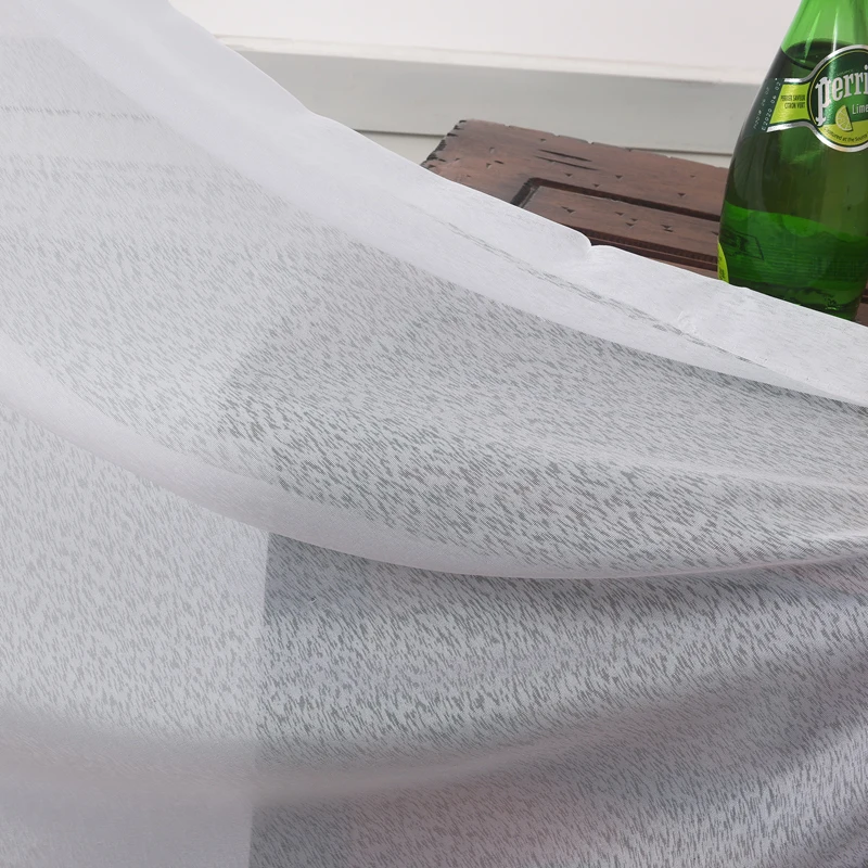 ICECUR белые прозрачные тюлевые шторы для спальни гостиной кухни с принтом снега