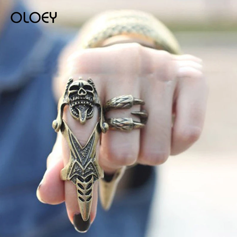 Кольца OLOEY в стиле ретро и панк для женщин модное кольцо на палец рок